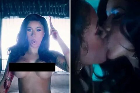 Cardi B strips naked and enjoys steamy lesbian kiss for extr